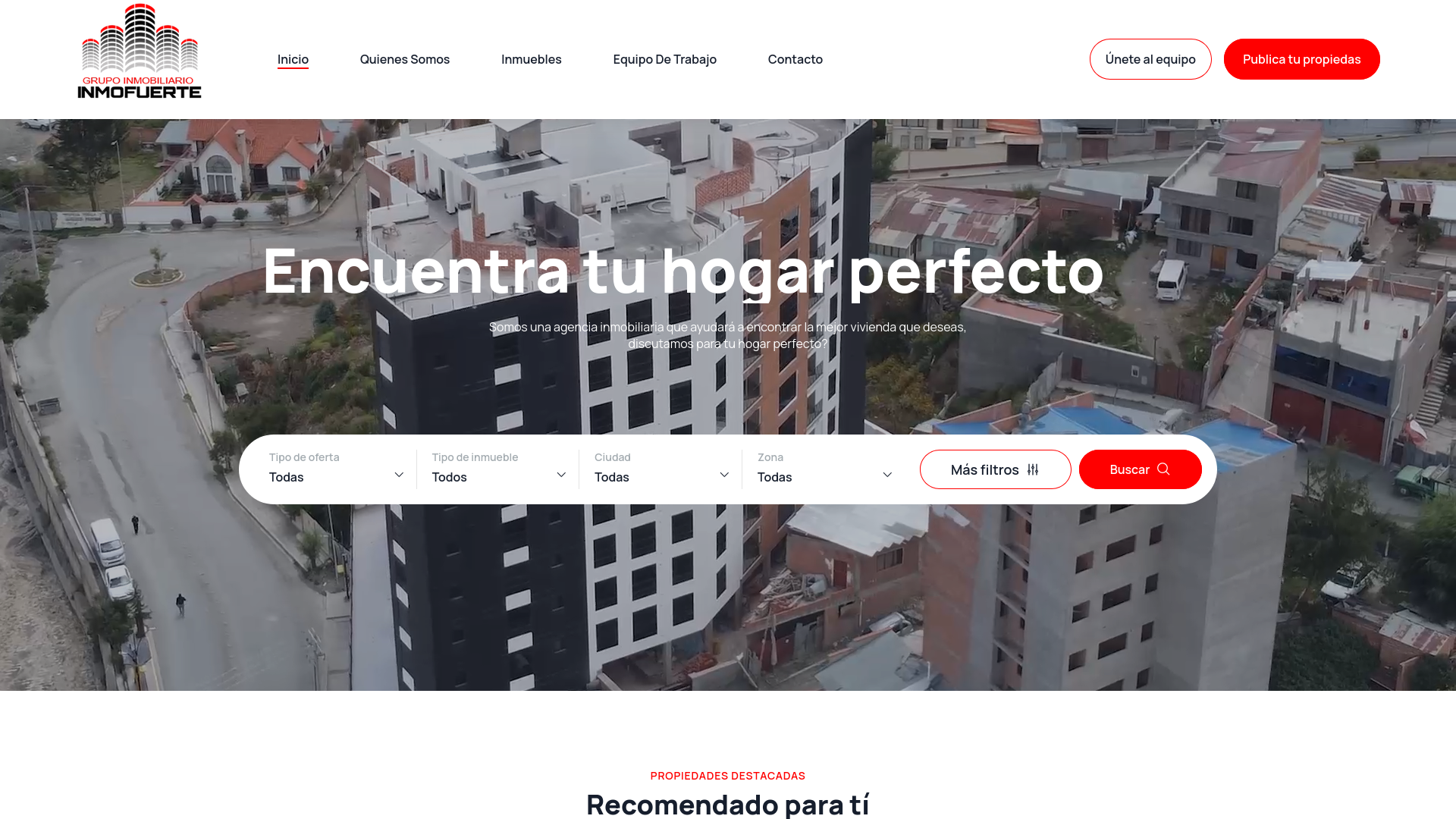 Inmofuerte · Portal Inmobiliario e Integración de Datos